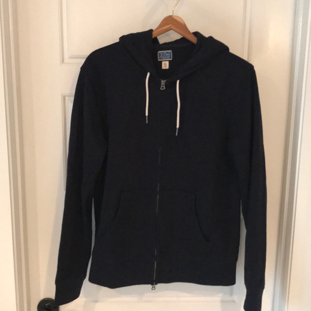 J Crew navy fleece hoodie - size small